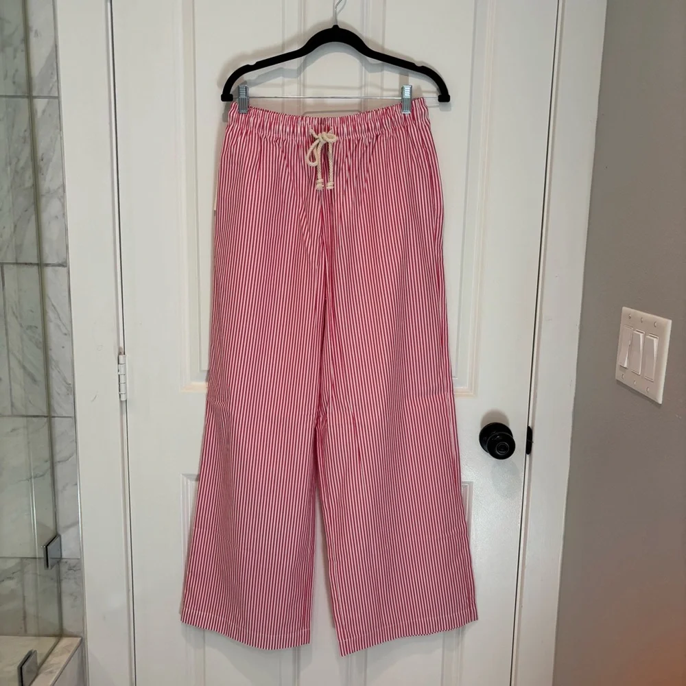 DONNI Striped Rope Tie Drawstring Pants - Picture 2 of 5